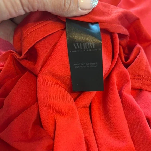 White House Black Market Red Sleeveless V-Neck Mini Dress - Picture 9 of 9